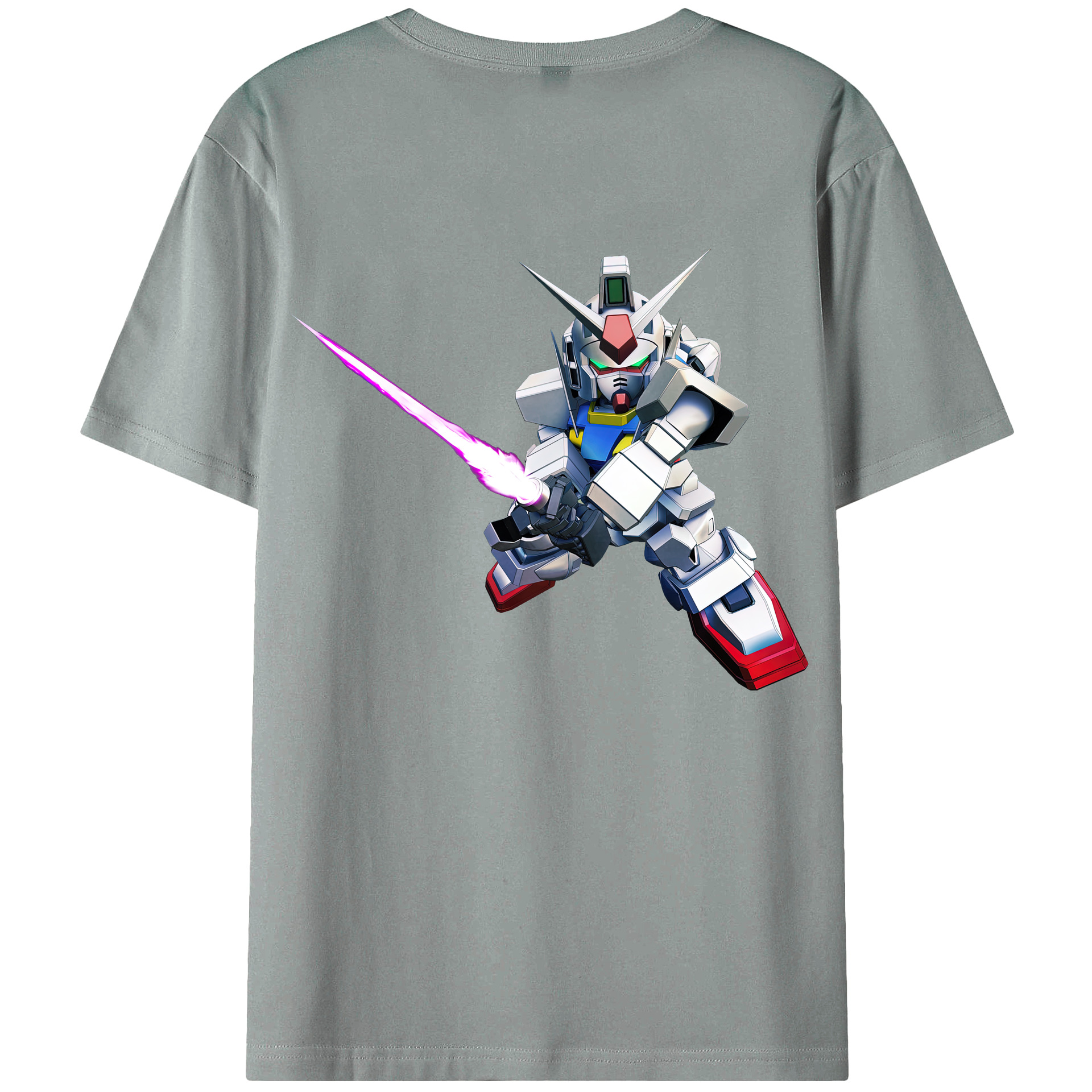 （画像用） 機動戦士ガンダム Mobile Suit Gundam 綿100％ メンズ半袖Tシャツ（バックプリント） 通気性